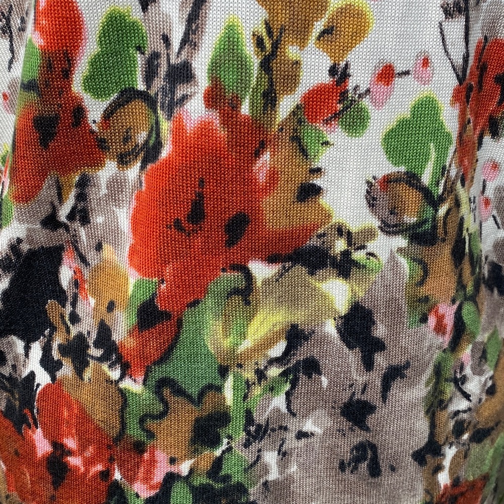 Rebecca Malone Floral shirt top blouse tunic sweater pull over chic xl knit - Picture 10 of 14